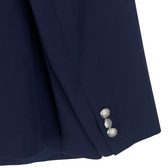 Talbots Tailored Stretch Double Breasted Blazer Jacket Blue Size 14W - Picture 6 of 9